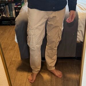 Topman Khaki Cargo Pants (Slim) 32x29